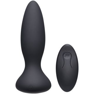 Doc Johnson – A Play Adventurous VIBE – Silicone Vibrating Butt Plug with Remote – Black 