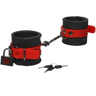 Doc Johnson - Kink - Silicone Wrist Cuffs - Black & Red