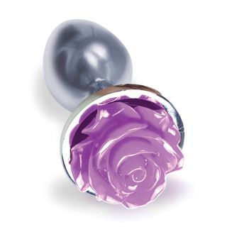 Icon Brands – Silver Starter Butt Plug - Purple Rose