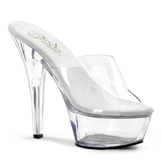 6 inch Spike Heel Sandals - Clear - Size 8