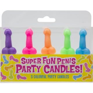 Candy Prints - Multicolour Penis Party Candles - 5 Pack