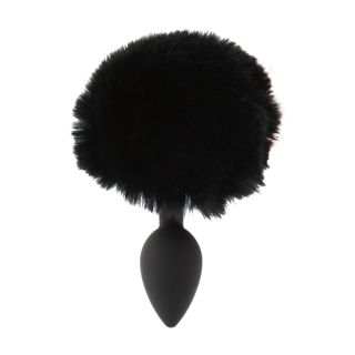 Pure Love® - Fluffy Bunny Tail Silicone Butt Plug – Black