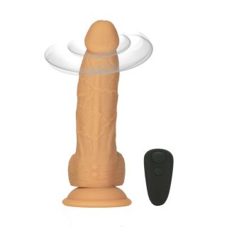 BMS - Naked Addiction - 8" Rotating & Vibrating Dildo with Remote – Caramel