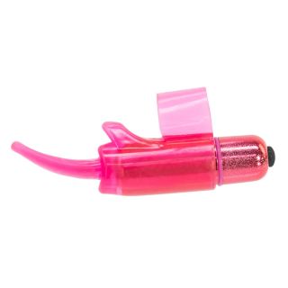 Pure Love® - Vibrating Tongue Shaped Finger Sleeve Bullet - Pink