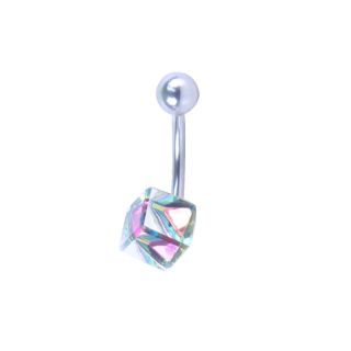 Belly Barbell - Pink Crystal