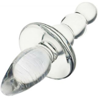GLAS - Titus Beaded Butt Plug - Clear