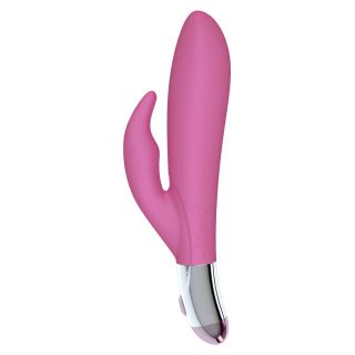 Mae B Lovely Vibes Rabbit Shaped Soft Touch Twin Vibrator - Pink