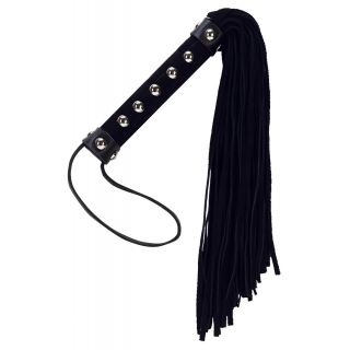 Punishment  - Large Whip with Studs - BDSM Toy - Black