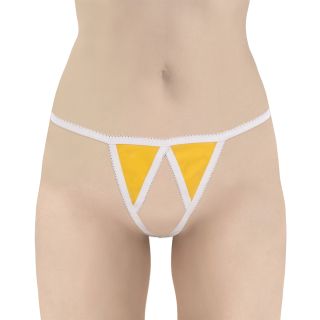 Sexy Latex Crotchless Panty - Yellow - OS