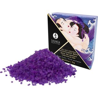 Shunga Erotic Art Sea Salt Crystals Moonlight Bath – Exotic Fruits – Purple – 2.6 oz / 75 g