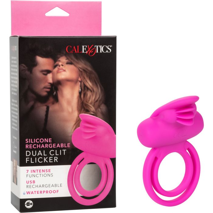 CalExotics Dual Clit Flicker Cock Ring Pink